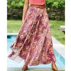 Soft Surroundings Venetian Skirt in Berry, size 10, new in sealed bag